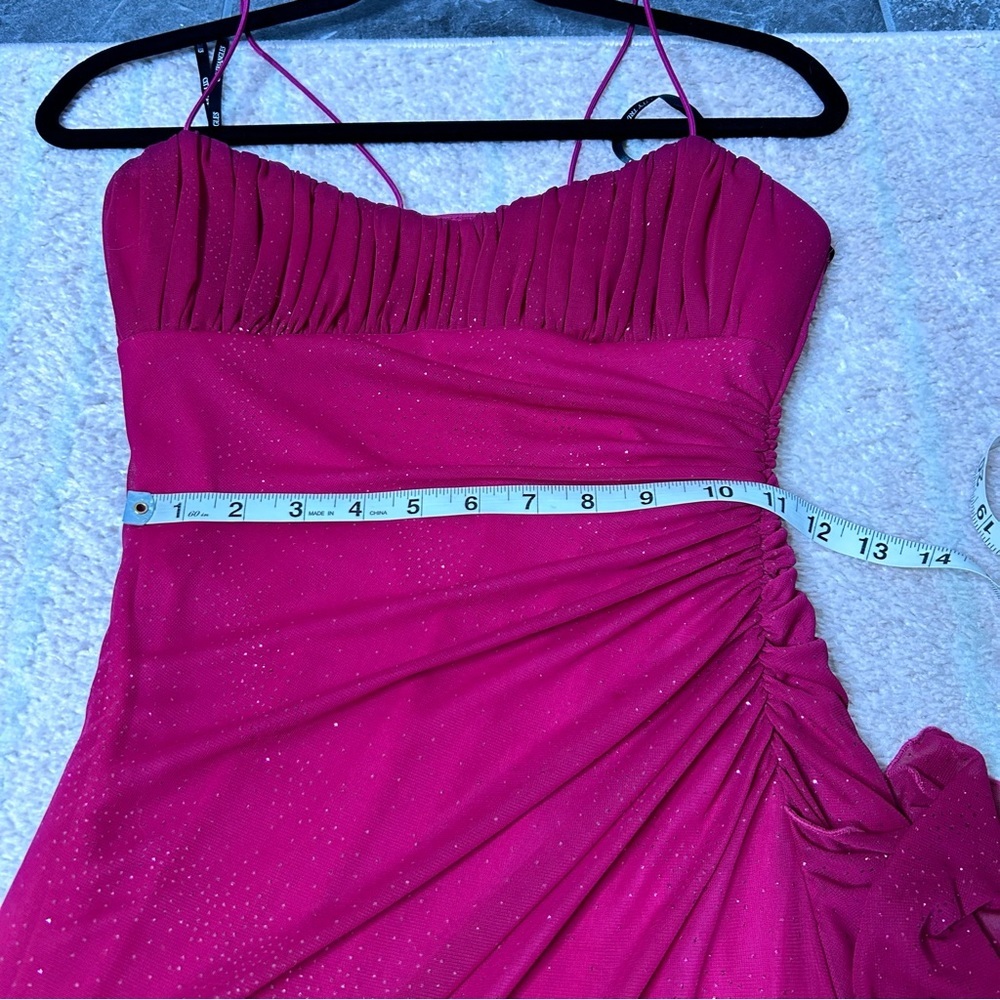 Vintage 90's City Triangles Maxi Length Evening Gown Ruched Size Medium Glitter - Picture 6 of 13